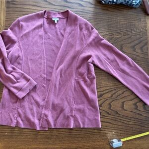 Talbots Dusty Rose Open-Front Cardigan Sweater